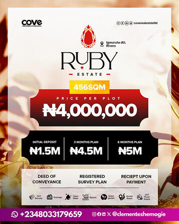 Ruby Estate, Igwurutal Ali, Port Harcourt | Realtor Clement Eshemogie